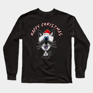 Happy Christmas Siamese Cat Funny Xmas 2021 Long Sleeve T-Shirt